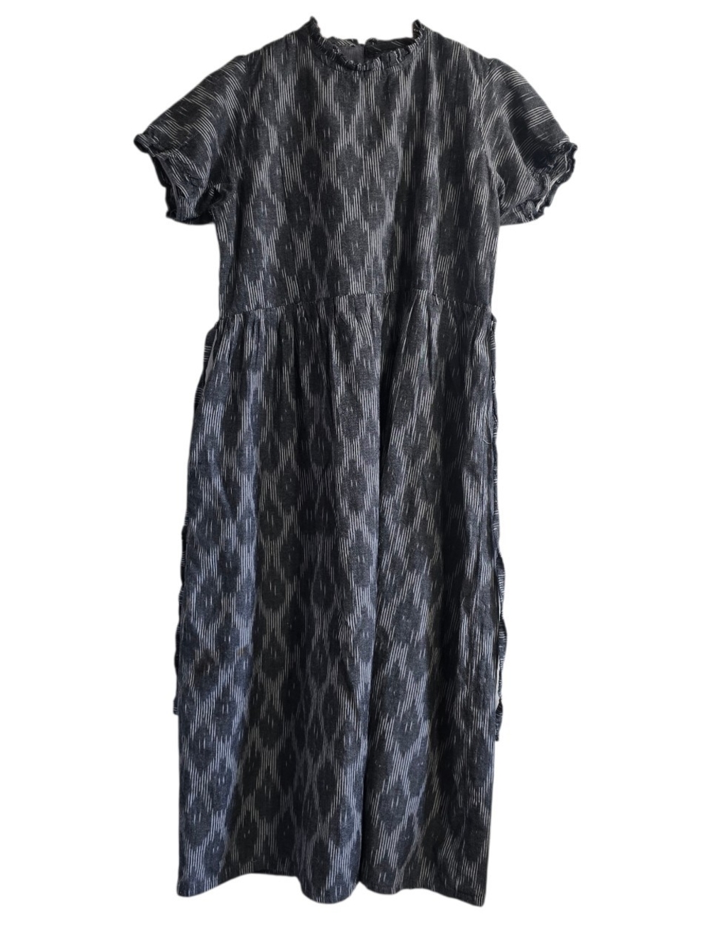 EMMA Gray Midi Dress Short Sleeve Breastfeeding Zipper Opening Maternity - Picture 10 of 10